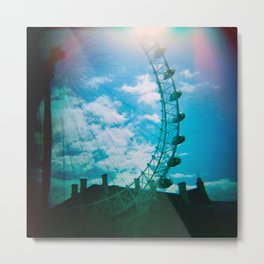 The London Eye Metal Print | Southbank, Millenniumwheel, Unitedkingdom, Carnival, Dark, Sky, Londoneye, Hazy, Ferriswheel, Photo 