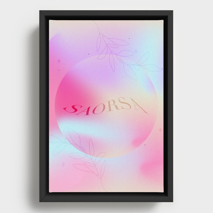 saorsa - freedom gradient energy vintage abstract pastel art  Framed Canvas