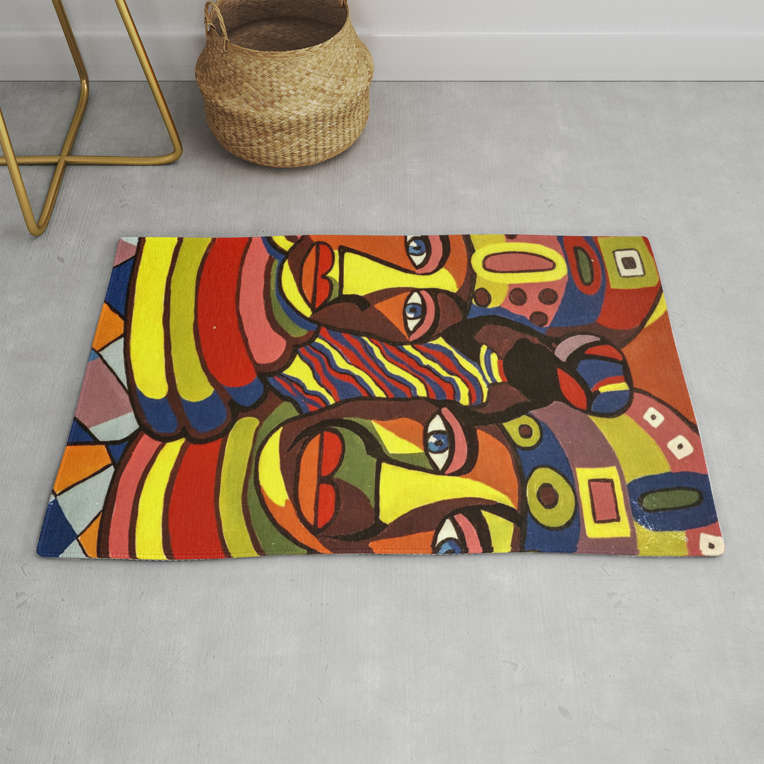 African Traditional Tribal Women Abstract Art Canvas Painting