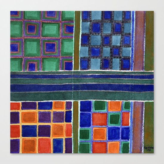 Four Squares Check Pattern Canvas Print