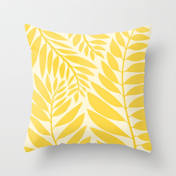 Golden Yellow Leaves Throw Pillow