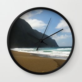 Empty Beach of Kalaupapa Wall Clock