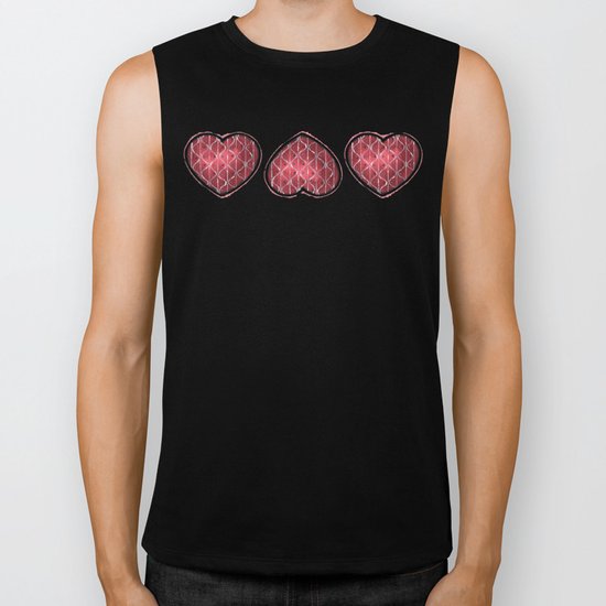Wine Colored Hearts Biker Tank