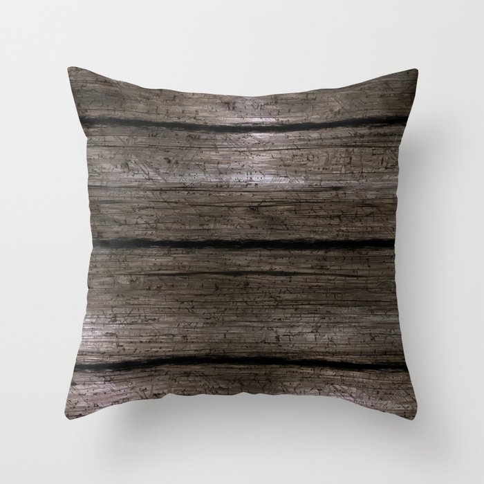 Brown textured wooden surface Throw Pillow