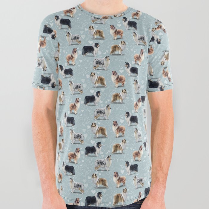 The Rough Collie Dog  All Over Graphic Tee