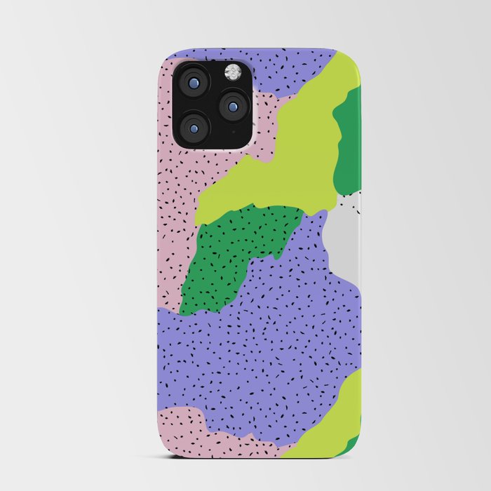Abstract fun retro colorful pattern iPhone Card Case