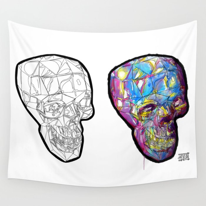 Painted Skull Wall Tapestry