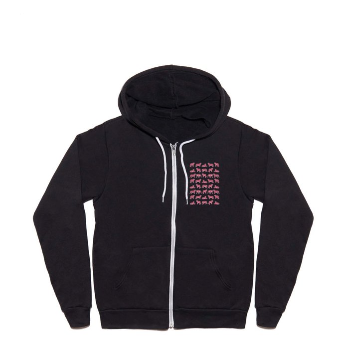 Year of the Tiger in Pop Pink and Tan Full Zip Hoodie