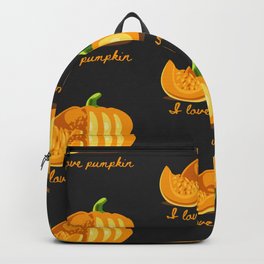 I love pumpkin | Healthy food | Vegetarian food Backpack | Happyhalloween, October, Colorful, Restaurant, Healthyfood, Stylish, Organicfood, Ilovepumpkin, Nutrition, Orangepumpkins 