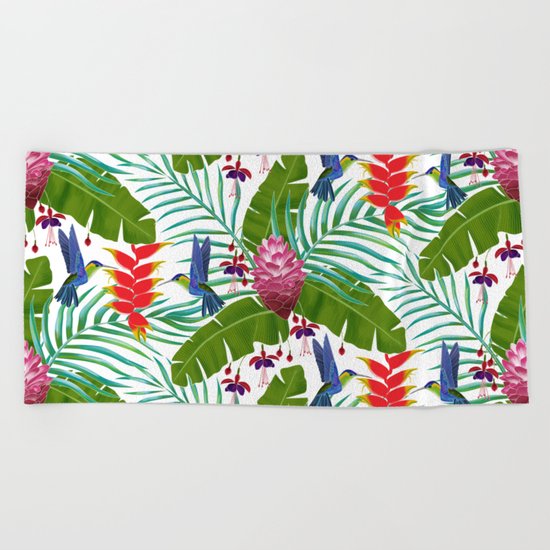 Hummingbird in the Rainforest Beach Towel