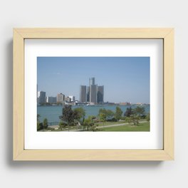 Detroit From Windsor Recessed Framed Print
