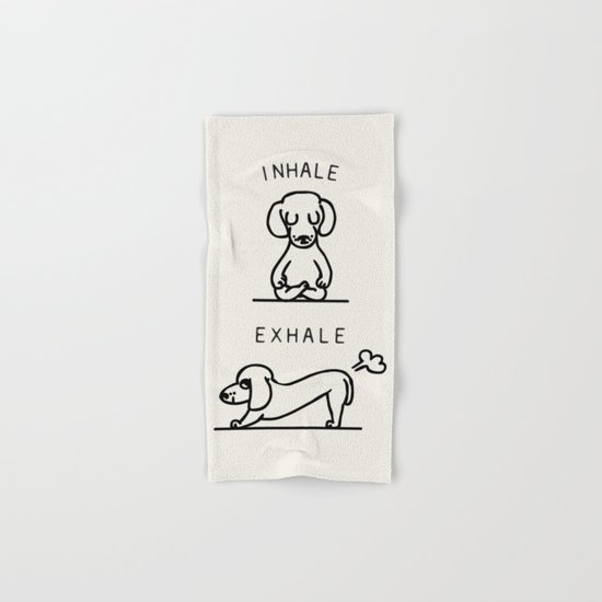 Inhale Exhale Dachshund Hand & Bath Towel