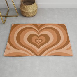 Cute Love Heart Coffee Latte Pattern Area & Throw Rug