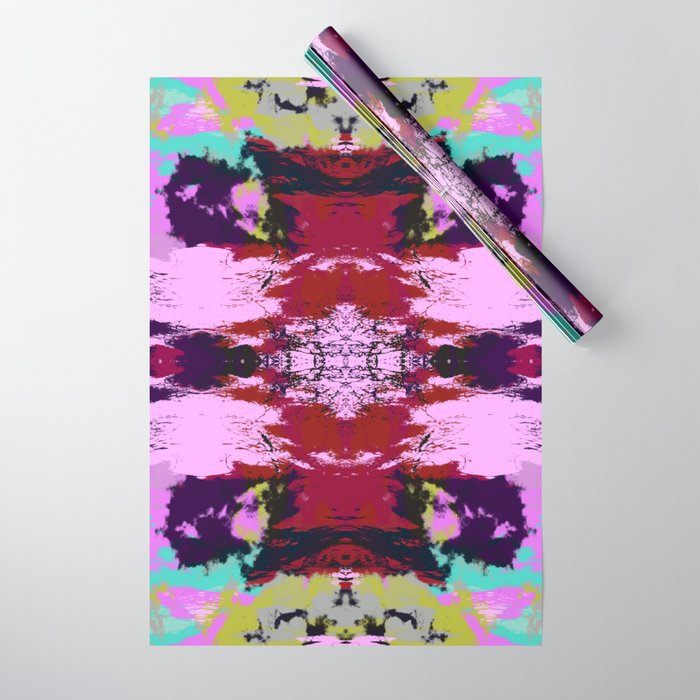 Hisanomo Abstract Colorful Batik Boheme Ink Blot Mandala Art Wrapping