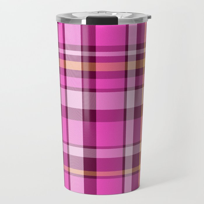 Plaid // Hot Pink Travel Mug