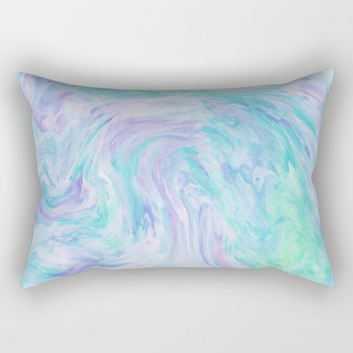 Turquoise Fantasy Marble Rectangular Pillow