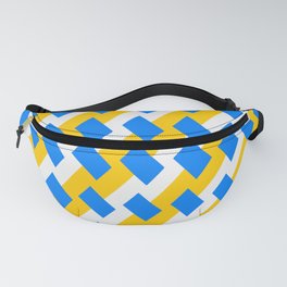 Patterns Abstract Blue Yellow White Fanny Pack