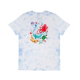 Ocean Creatures - Sea Animals Characters - Watercolor T Shirt