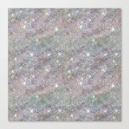 Holographic Diamond Studded Glam Pattern Canvas Print