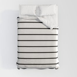 Minimalist Line Stripes Black And White Stripe Nautical Lines Drawing Duvet Cover