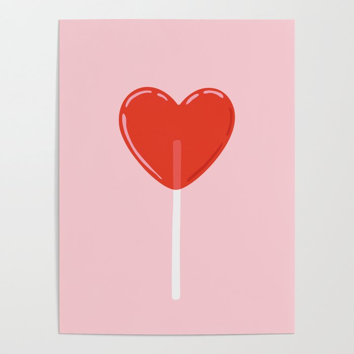 Heart-Shaped Lollipop Poster