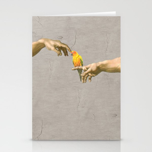 Scritching a sun conure Stationery Cards