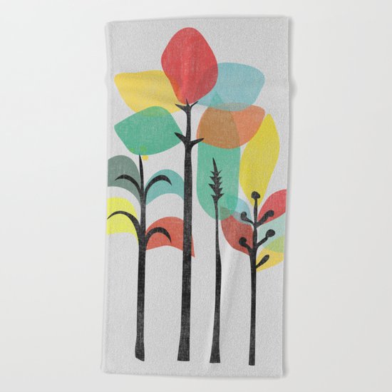 Tropical Groove (gray) Beach Towel