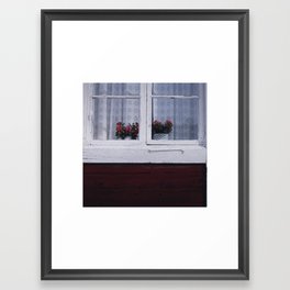 Flowers in window -  Photography – Old vintage house – window - Fine Art Print Framed Art Print