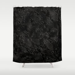 Black Silk Moire Pattern Shower Curtain