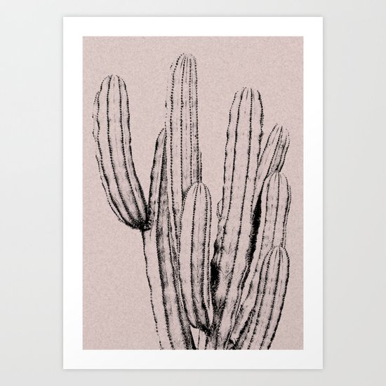 Pink cactus print Art Print