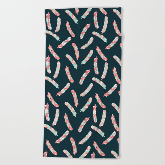 Not All Who Wander Are Lost feathers and arrows trendy dorm college teen children inspirational Beach Towel
