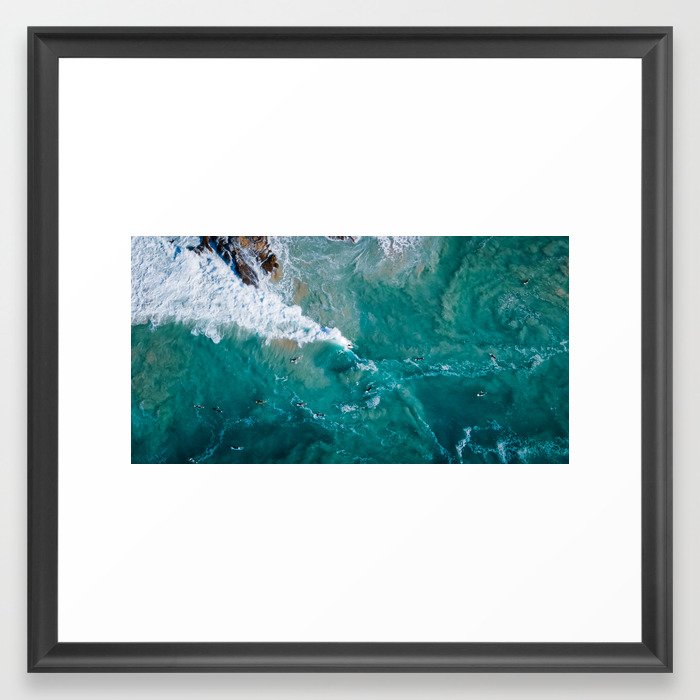 Surfing on Sand Framed Art Print