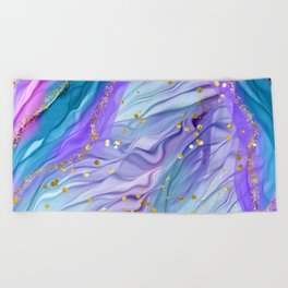 Pretty Alcohol Ink Painting Artistic Beach Towel