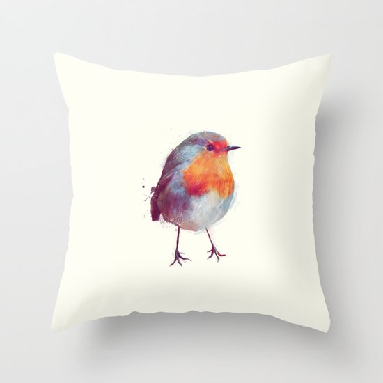 Winter Robin Throw Pillow