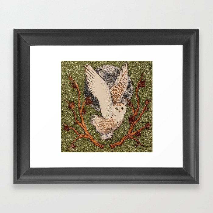 Owl & Acorns Framed Art Print