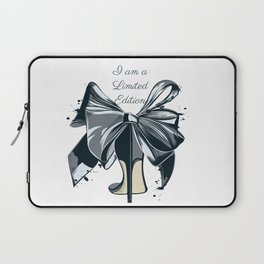 Fashion illustration with high heel shoe and bow. I am limited edition Laptop Sleeve