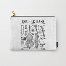 Double Bass Player Bassist Musical Instrument Vintage Patent Carry-All Pouch