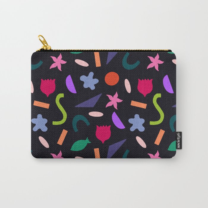 Shapes Play Black Geometric Multicolor Carry-All Pouch