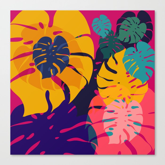 Aloha Floral Pop Art Pattern Canvas Print