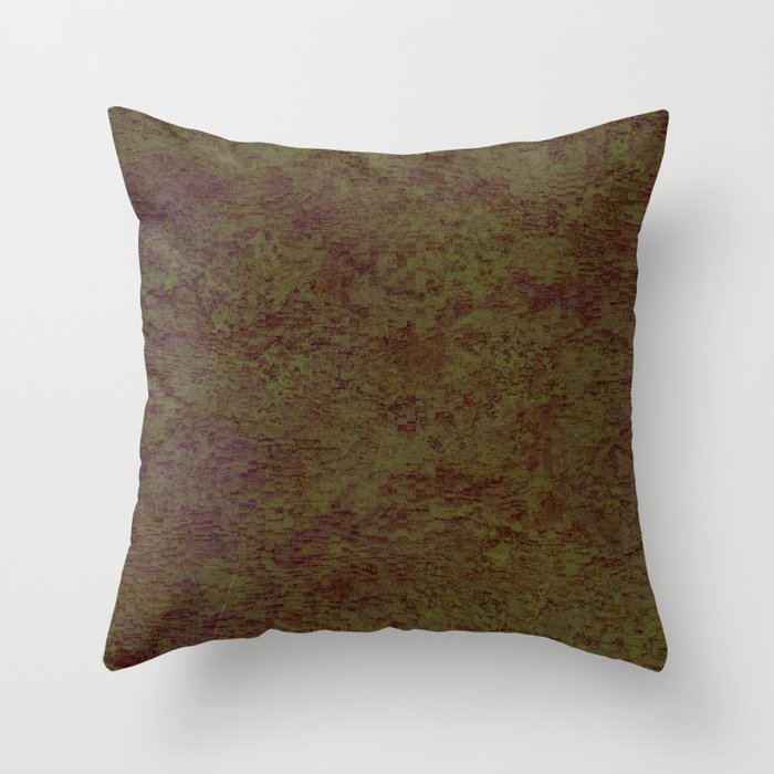 Abstract rusty brown retro green Throw Pillow