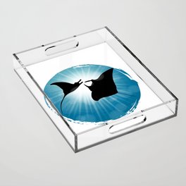 Manta Ray Underwater Aquatic Animals Acrylic Tray