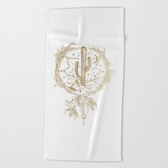Desert Cactus Dreamcatcher in Gold Beach Towel