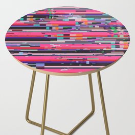 Retro VHS background like in old video tape rewind or no signal TV screen with glitch camera effect. Vaporwave/ retrowave style illustration. Side Table