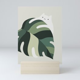 Cat and Plant 12B Mini Art Print
