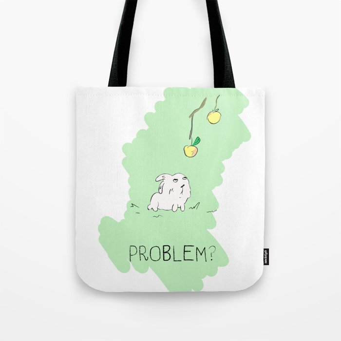 Bunny and Out-of-reach Apples Tote Bag