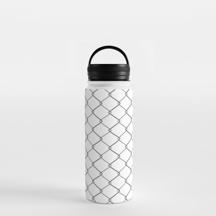 Net, fence seamless pattern. Wire grid abstract illustration. Metal chain texture Water Bottle