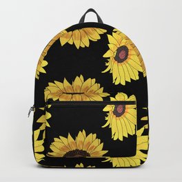 Sunflower Explosion Night Backpack | Flor, Flowers, Girasol, Orange, Yellow, Sunflower, Fall, Coffee, Blossom, Retro 