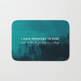 Into the woods Bath Mat | Quote, Handwritten, Fog, Typography, Graphicdesign, Photo, Clouds, Forest, Script, Pattern 