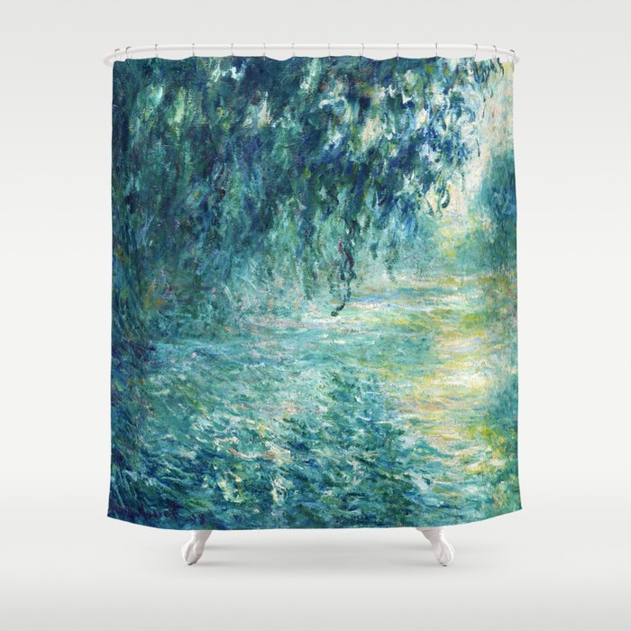 Claude Monet "Morning on the Seine" Shower Curtain