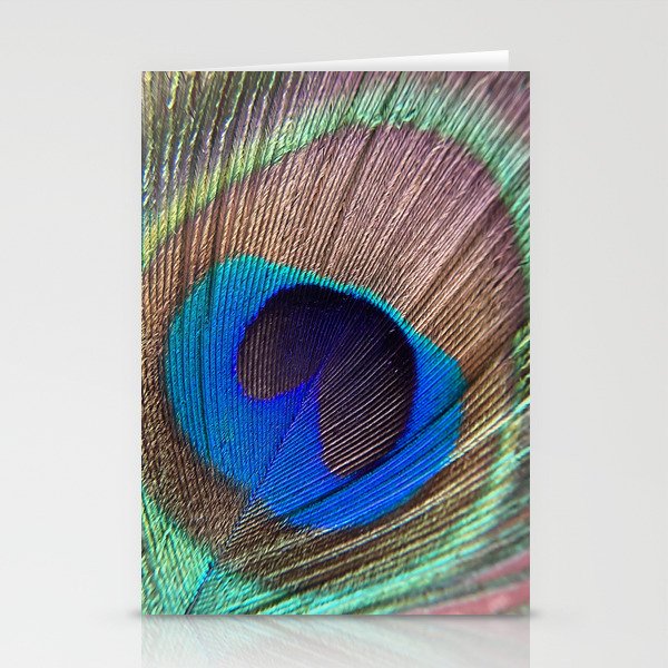 Peacock feather close up	 Stationery Cards
